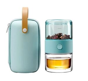 ZENS Tritan Travel Tea Set TEA MAKER Aqua Blue New in Box
